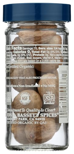 Organic Whole Nutmeg, 1.9 OZ, Perfect for Cooking
