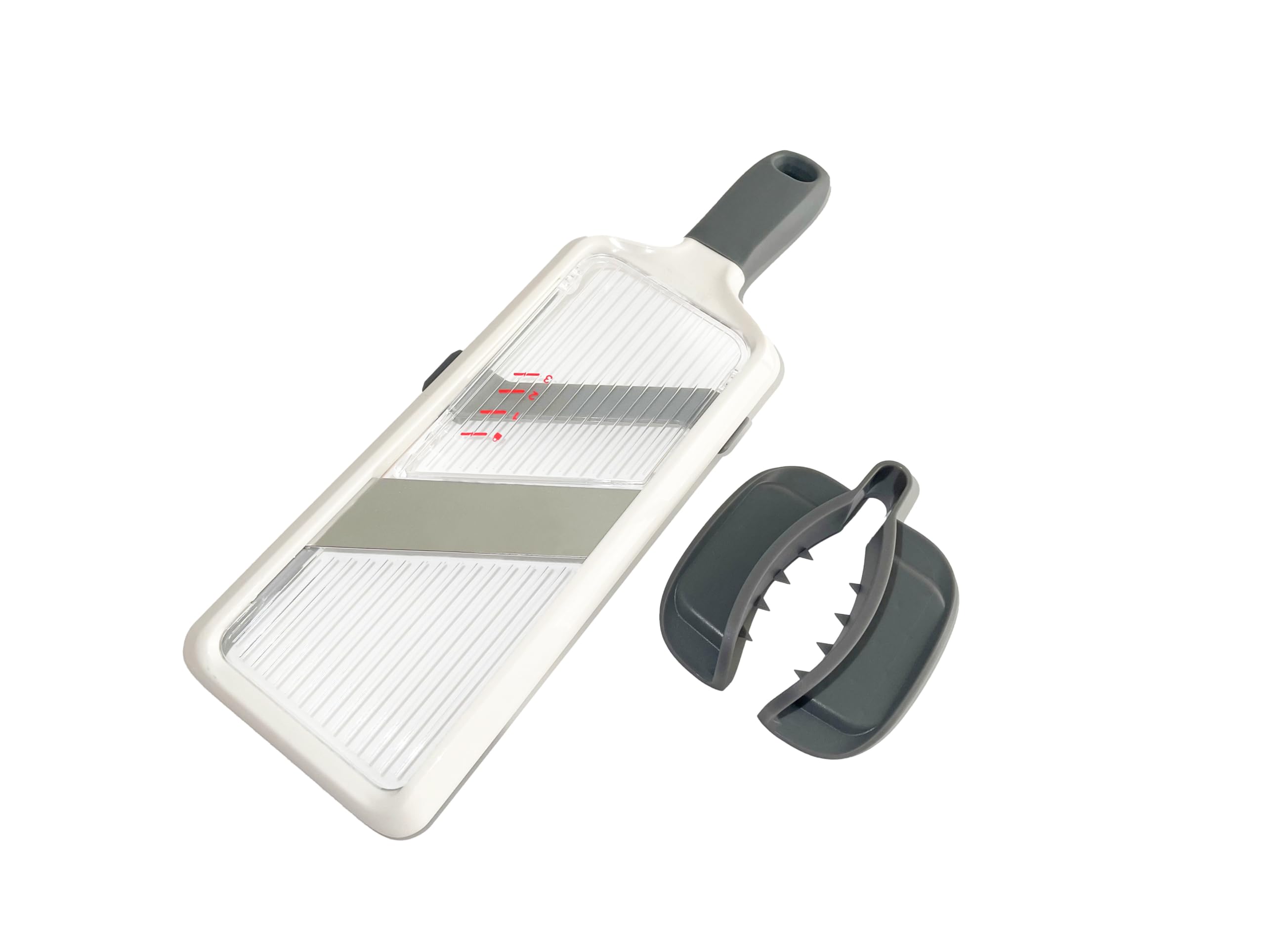 Adjustable Stainless Steel Mandoline Slicer with Food Holder for Fruits and Vegetables