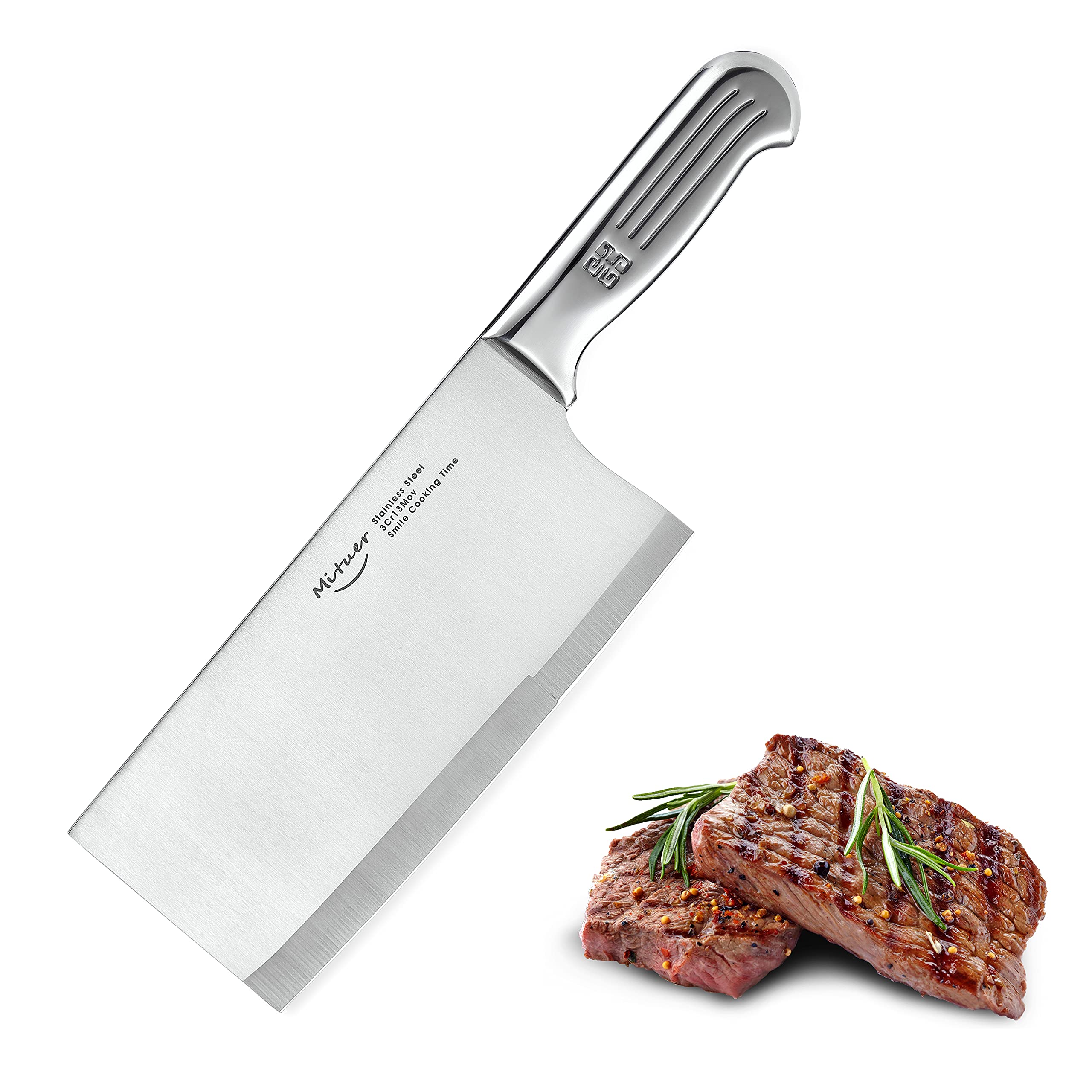 Stainless Steel 7-inch Meat Cleaver - Chef Knife for Home and Restaurants